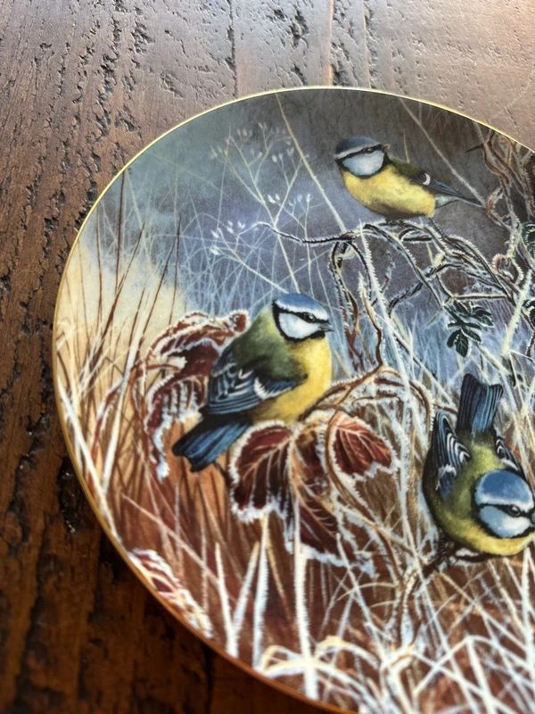 Coalport "Winter Bluetit" collector plate "Frosty Mornings" limited edition collection
