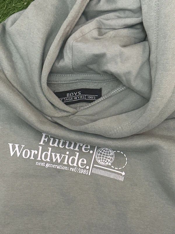 Boys Future Worldwide green hoodie age 10 years