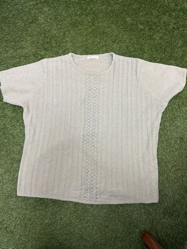 Vintage Berkertx light beige knit top size 22-24