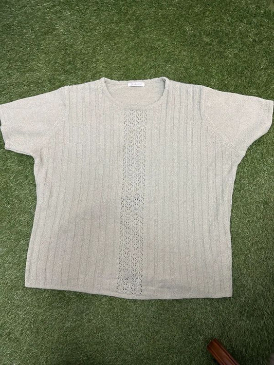 Vintage Berkertx light beige knit top size 22-24