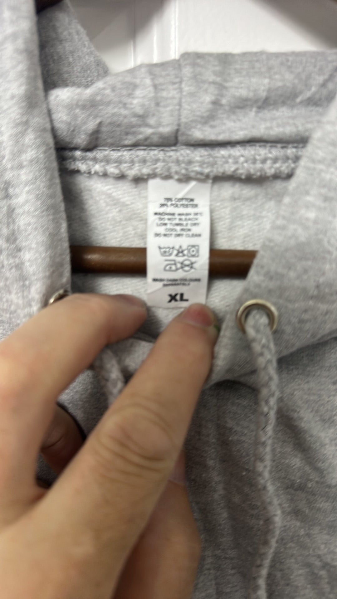 Classic Heather Grey Oversized Pull-Over Hoodie - XL