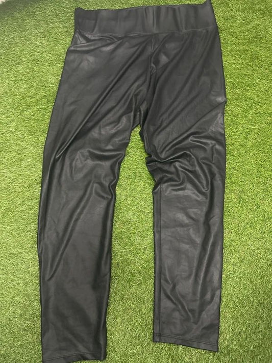 New Look black coated leggings UK 16
