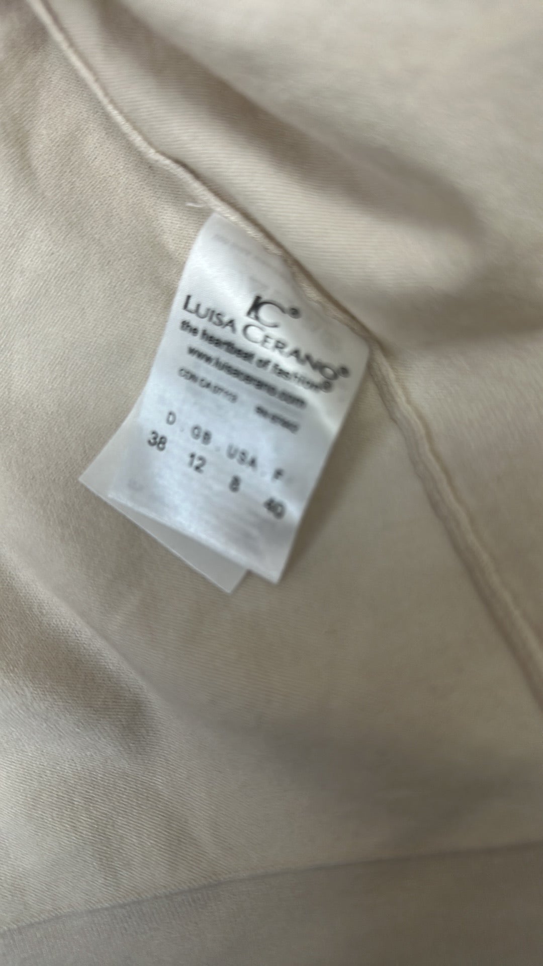 Luisa Cerano Cream Knit Cardigan with Front Pockets size 12