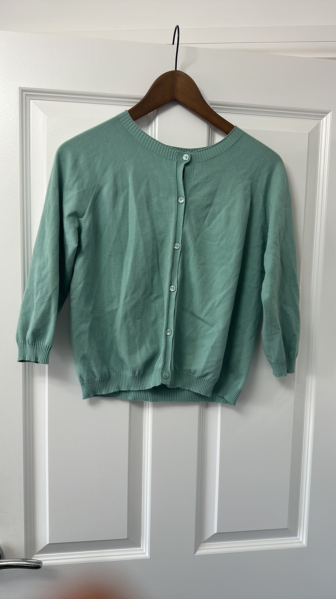 Vintage-Style Seafoam Green Cropped Cardigan size 12