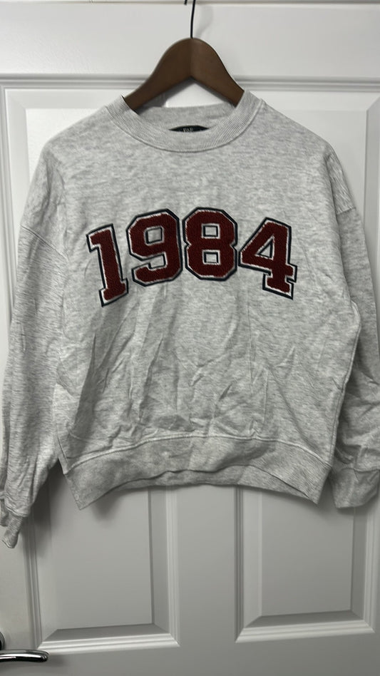 F&F Grey Marl '1984' Graphic Sweatshirt size 6