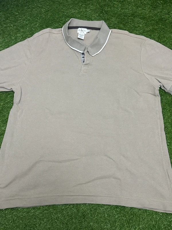 Calvin Klein Jeans beige polo shirt size L/G
