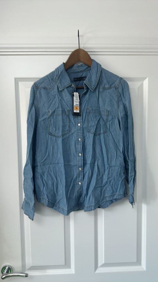 M&S Collection Women's Lyocell Denim-Style Western Shirt - Size 10 - BNWT