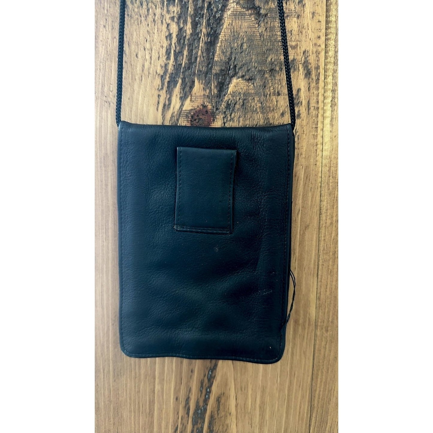 Tula Black Leather Small Crossbody Travel Organiser Bag