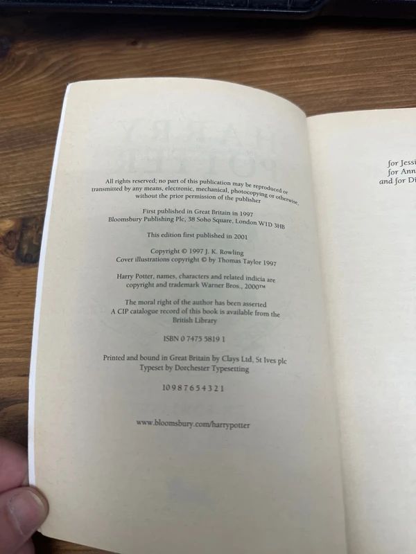 Harry Potter and the Philosophers Stone. - first print