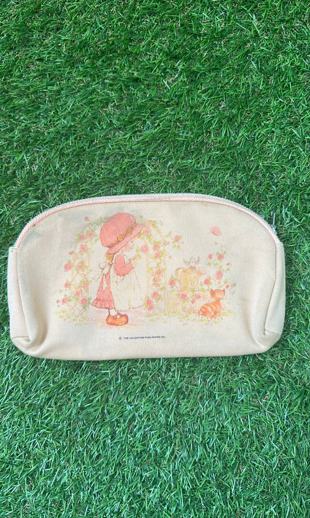Vintage The Valentine Publishing Co. Girl & Cat Cosmetic Pouch