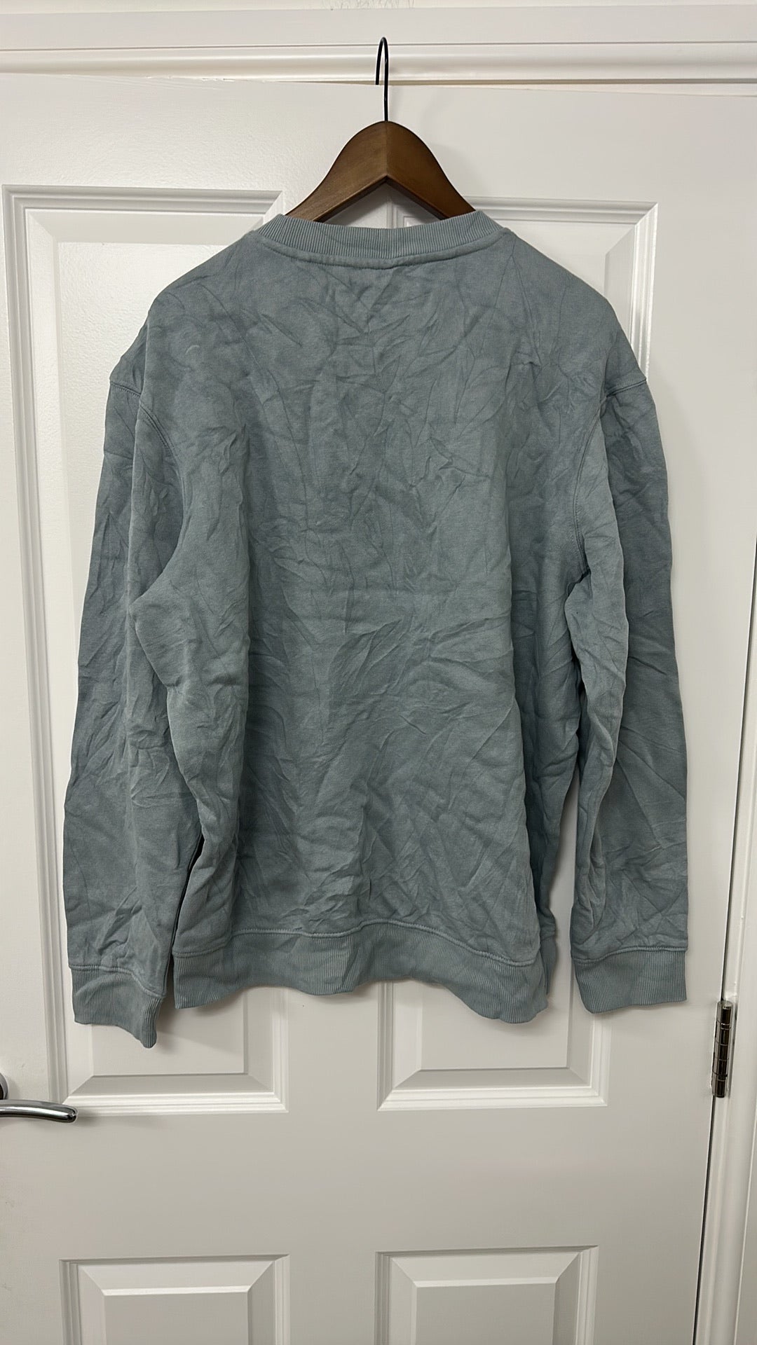Tu Blue Textured Long Sleeve Crew Neck Sweatshirt size large