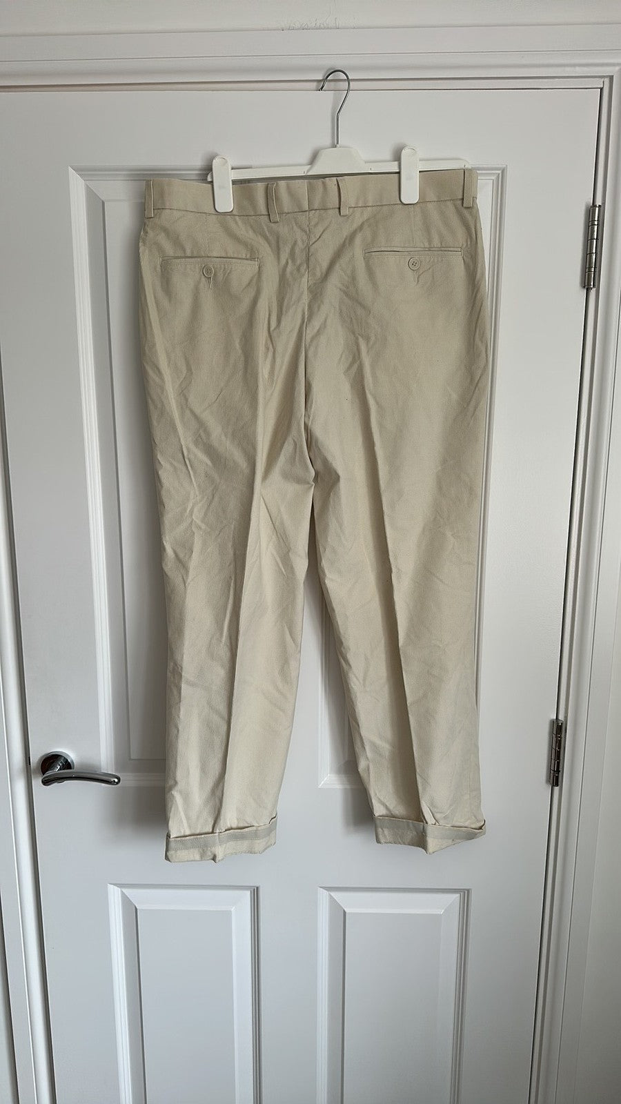 Marks & Spencer Collezione Luxury Corduroy Trousers Cream 36/29