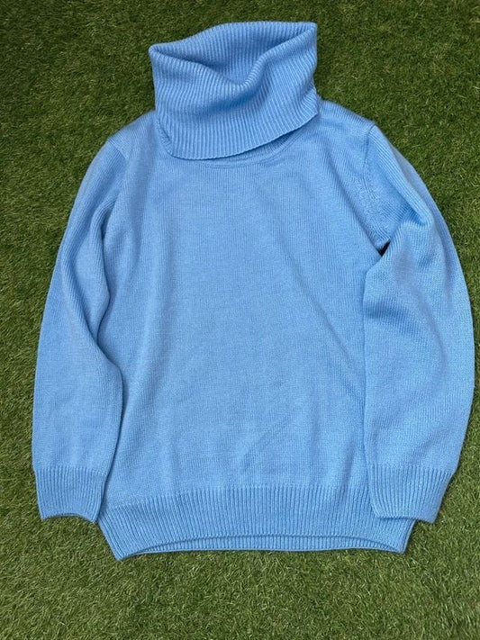 Damart light blue roll neck jumper size M