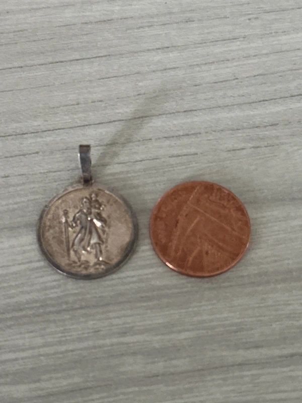 vintage sterling silver Saint Christopher pendant