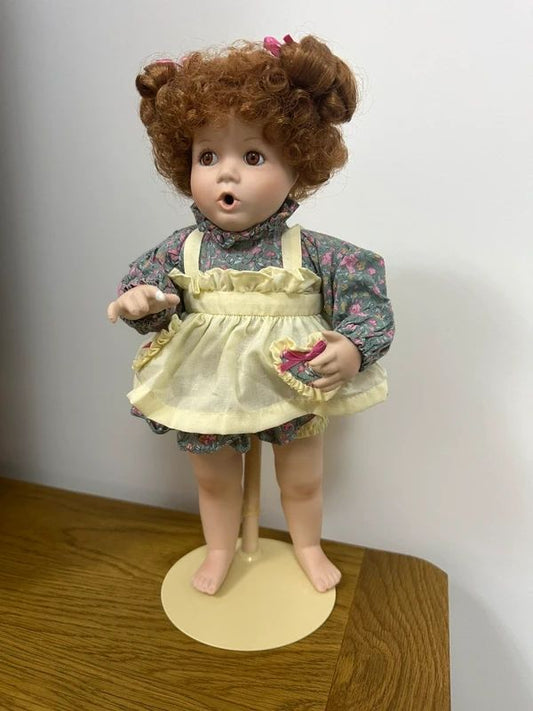"Betsy" porcelain doll from the Danbury Mint by artist Elaine Campbell with original box