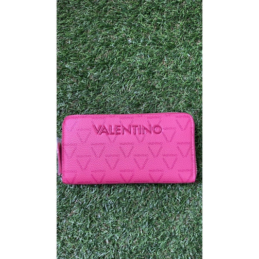 Mario Valentino Liuto Signature Zip-Around Wallet Jelly Rosa Pink Excellent