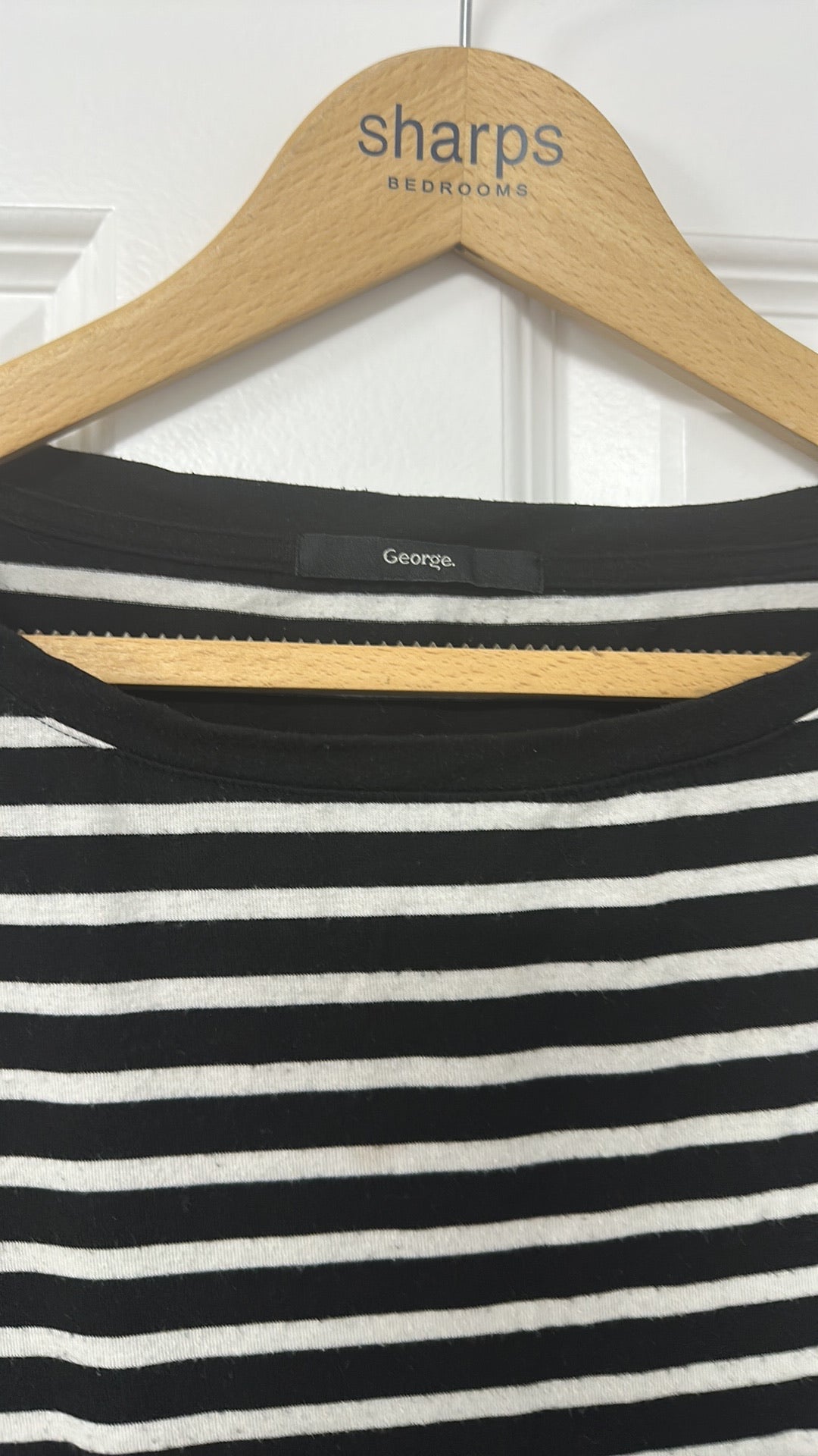George Black and White Striped Long Sleeve Breton Top size 12