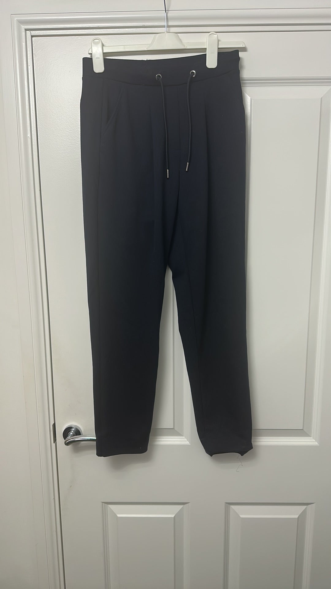 Monari Navy Blue Drawstring Tapered Smart Joggers size 10