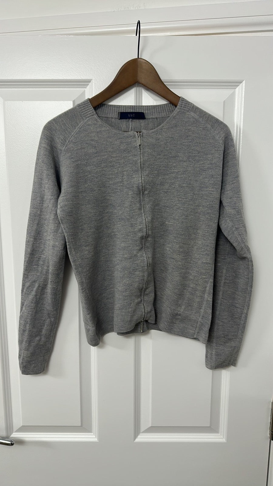 FFC Grey Zip-Up Merino Wool Blend Cardigan size small