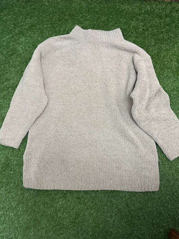 Poppy beige high neck knit jumper size M