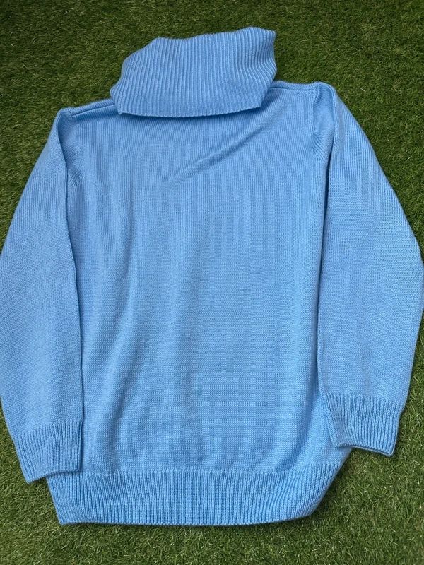 Damart light blue roll neck jumper size M