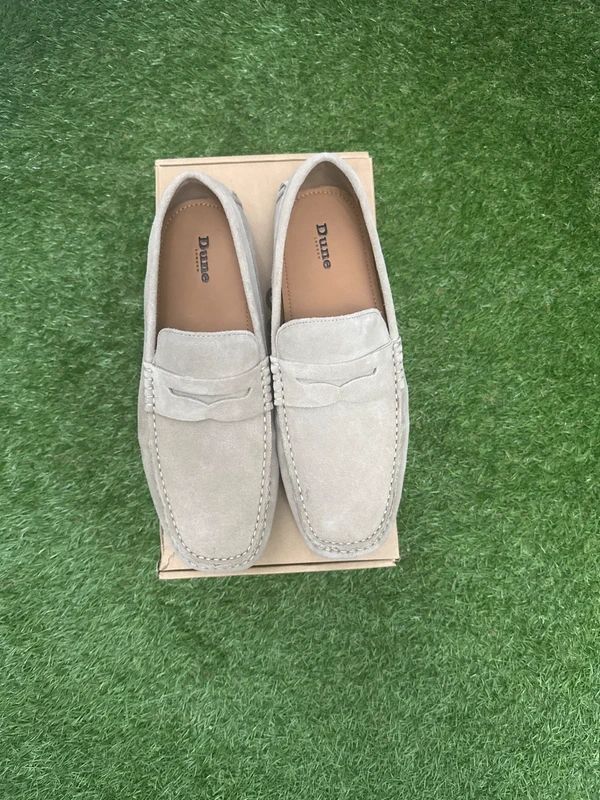 Dune Bradlay beige suede penny loafers size 8 / 42 - Brand New with Box