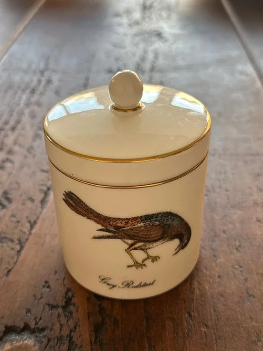 vintage Wedgwood Susie Cooper bone china jar in the "Birds of the World" pattern