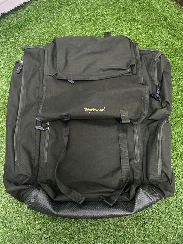 Wychwood fishing rucksack featuring a distinct reinforced base