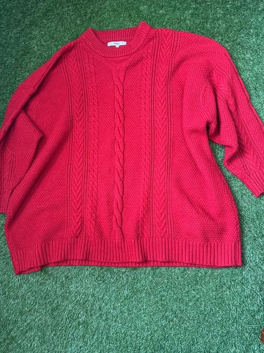 Next red cable knit jumper XXL