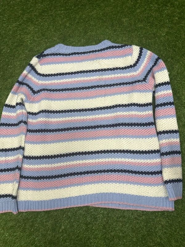 M&Co striped crew neck knit jumper size 12