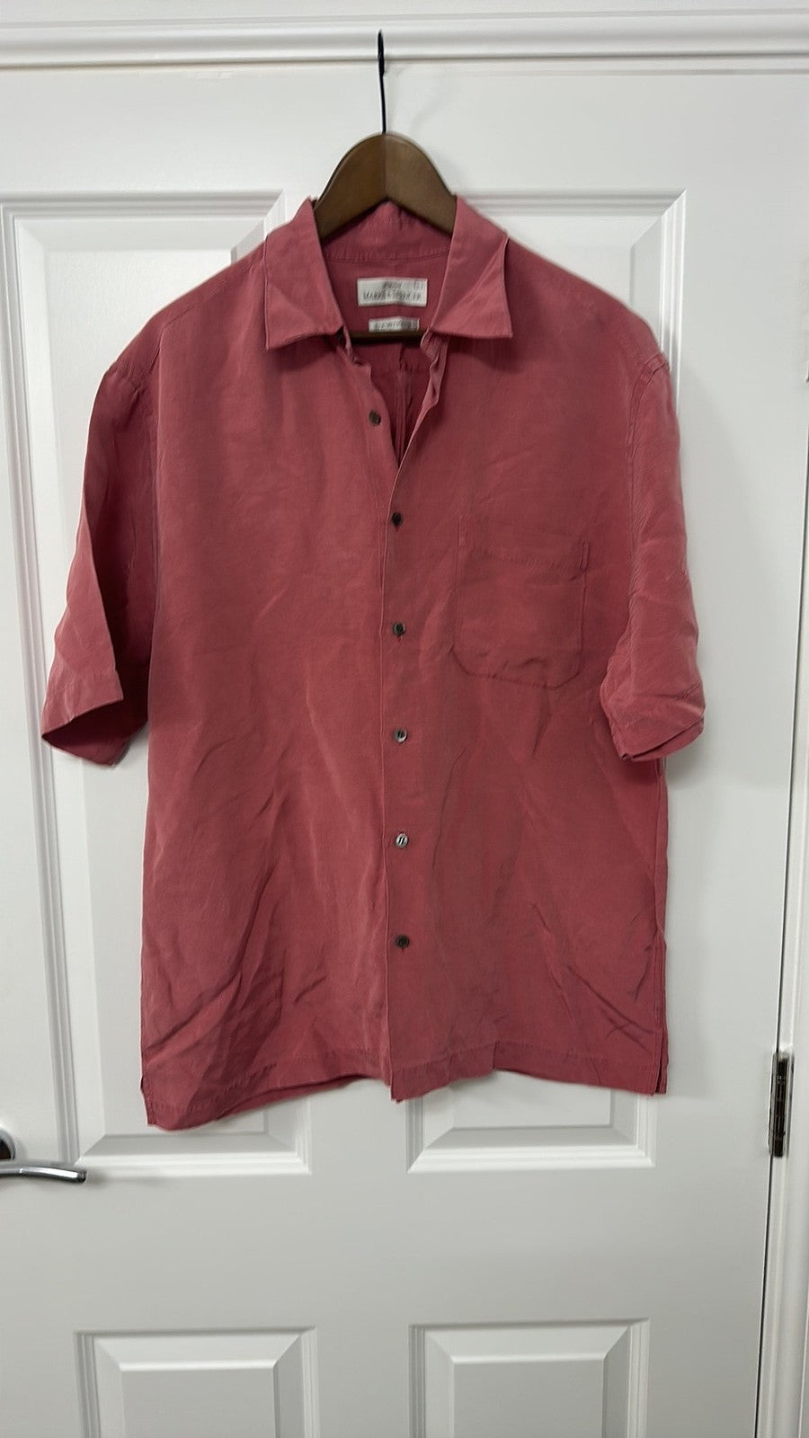 Vintage St Michael from Marks & Spencer Silk & Linen Short Sleeve Shirt Large