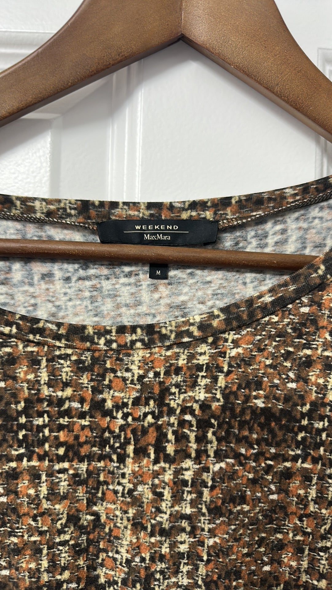 Weekend Max Mara Textured Print Long Sleeve Top size medium