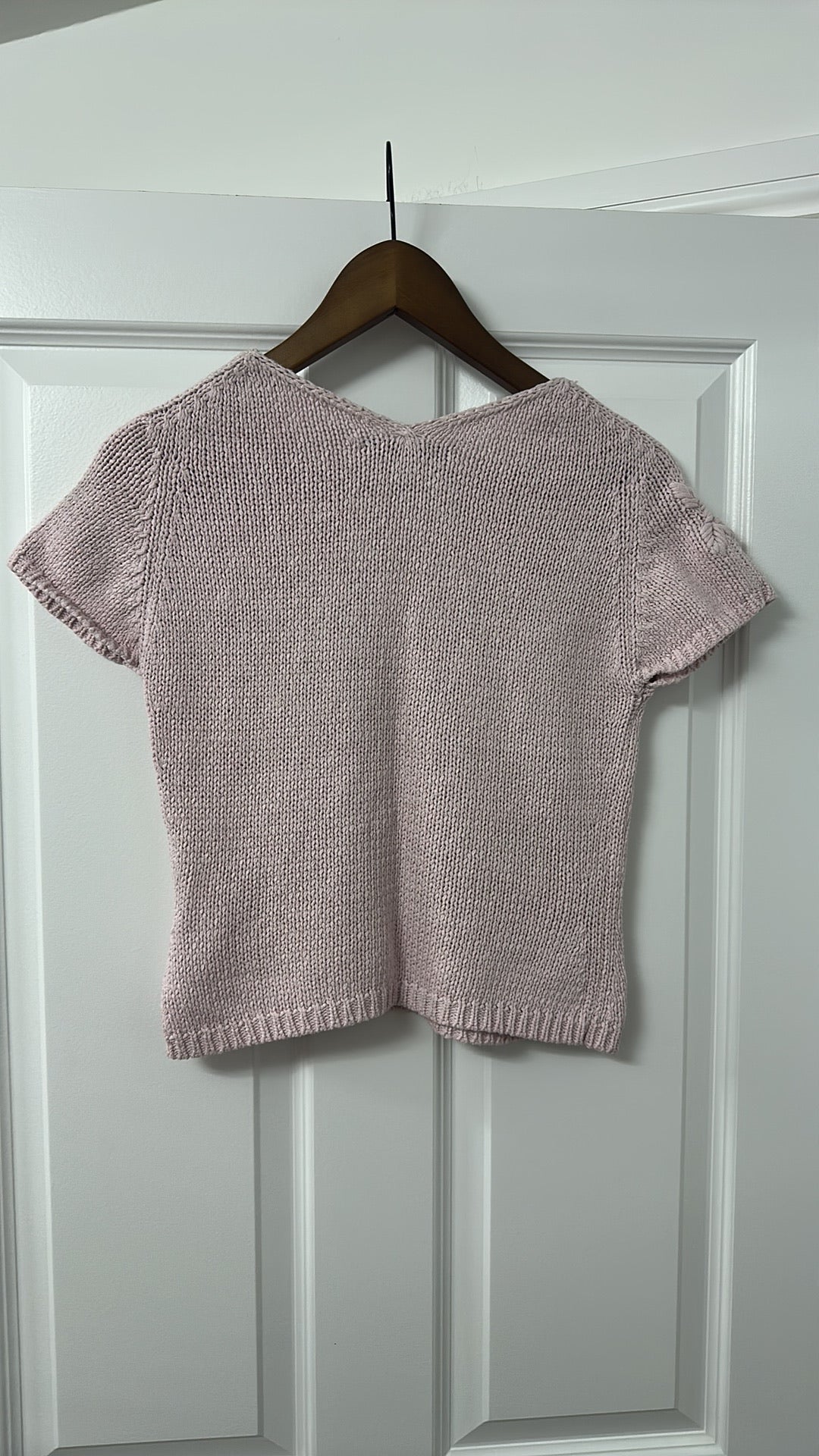 Luisa Cerano Vintage Rose Pink Embroidered Knit Top size 12