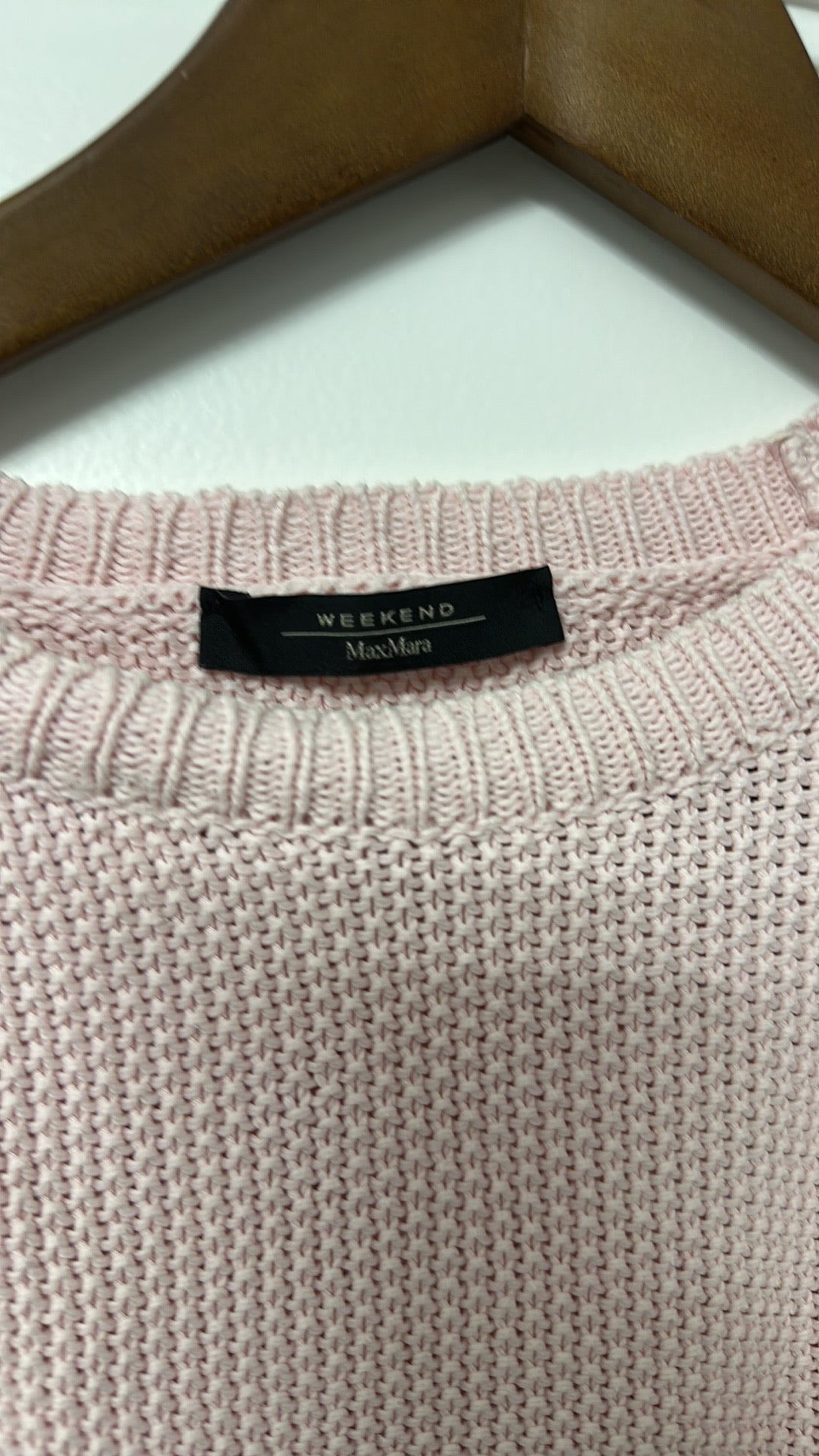Weekend Max Mara Pastel Pink Cotton Knit Jumper size 10