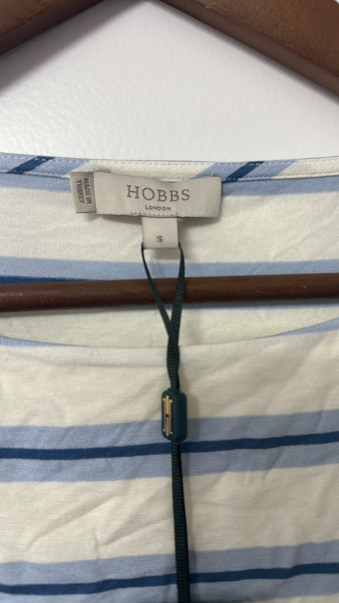 Hobbs London NWT Blue and White Striped Breton Top size Small
