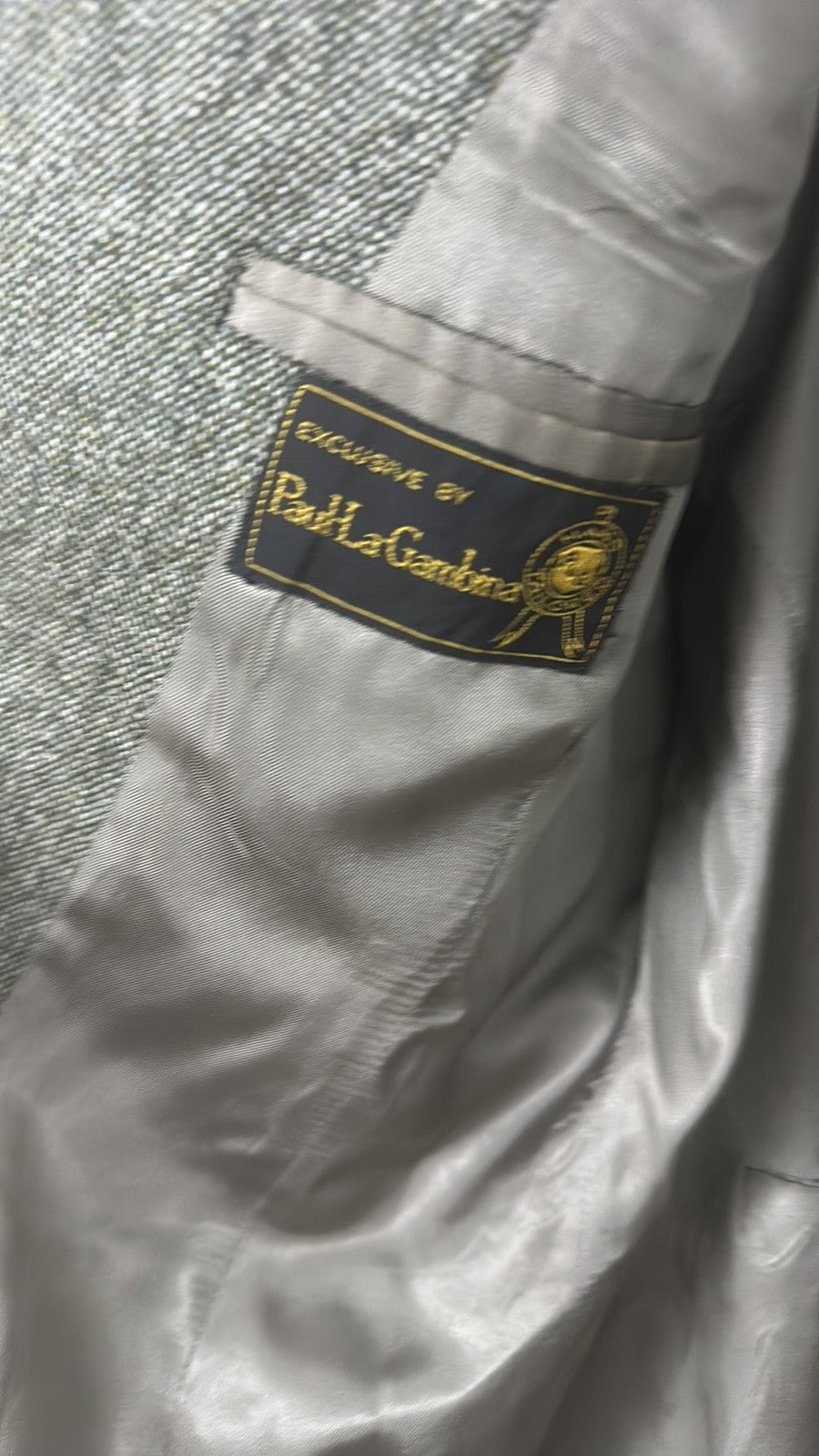 Vintage Paul La Gambina Tweed Wool Suit in Sage Green