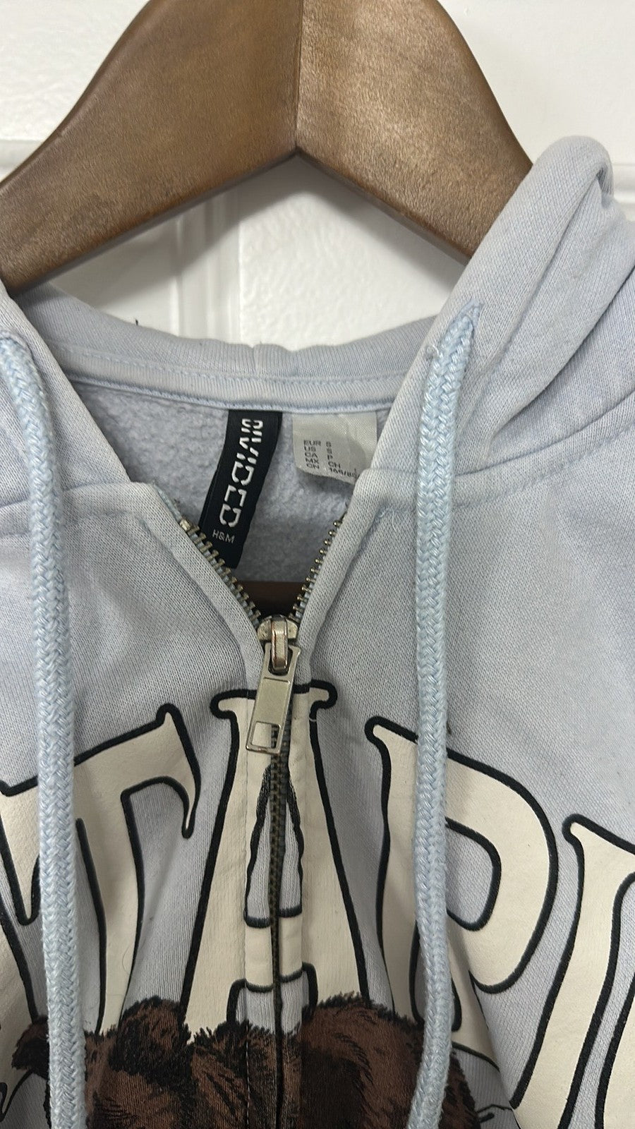 H&M Divided Ontario Northwest Bear Graphic Zip-Up Hoodie size small