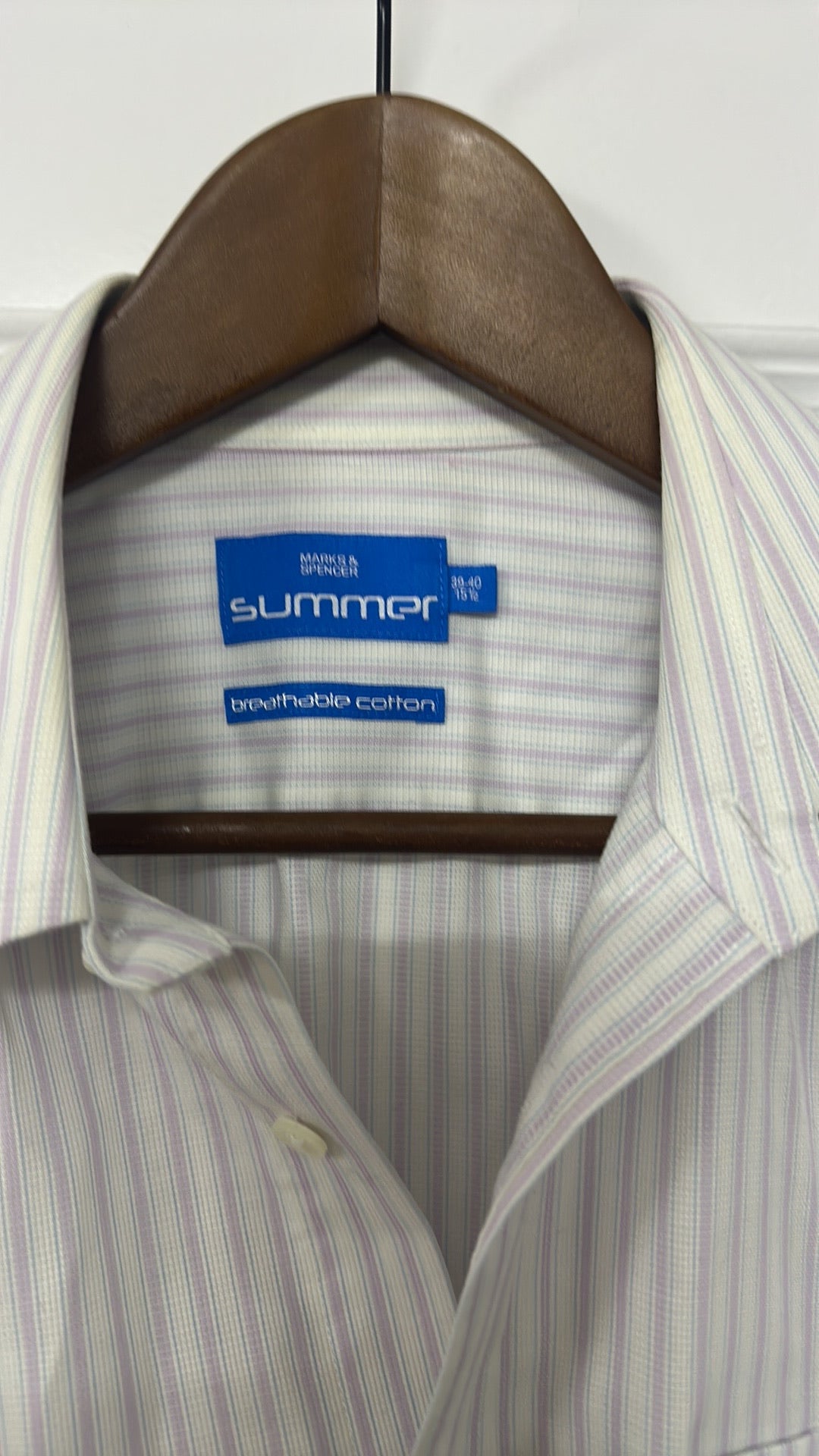 Marks & Spencer Summer Striped Short Sleeve Shirt size 39-40
