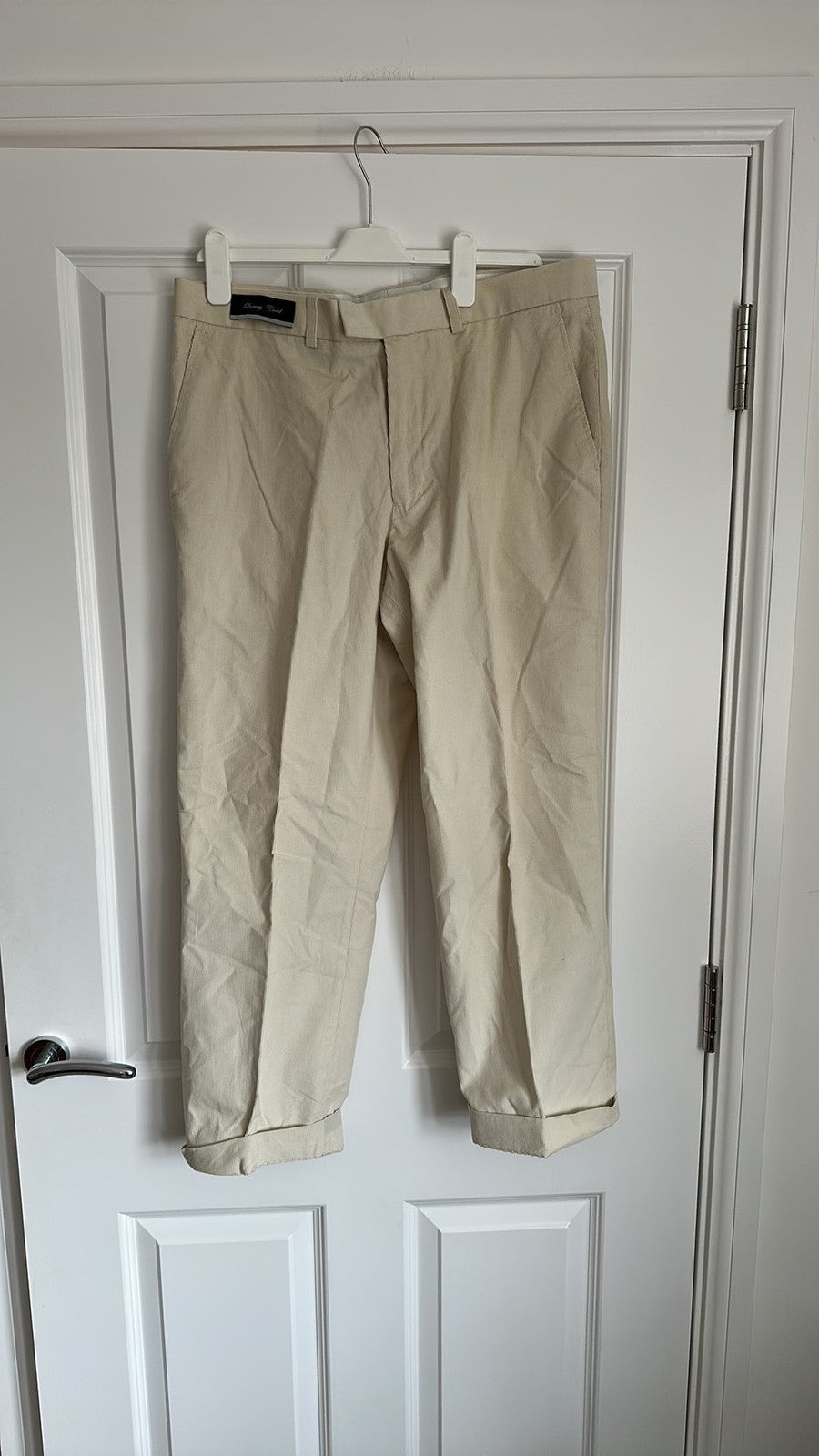 Marks & Spencer Collezione Luxury Corduroy Trousers Cream 36/29