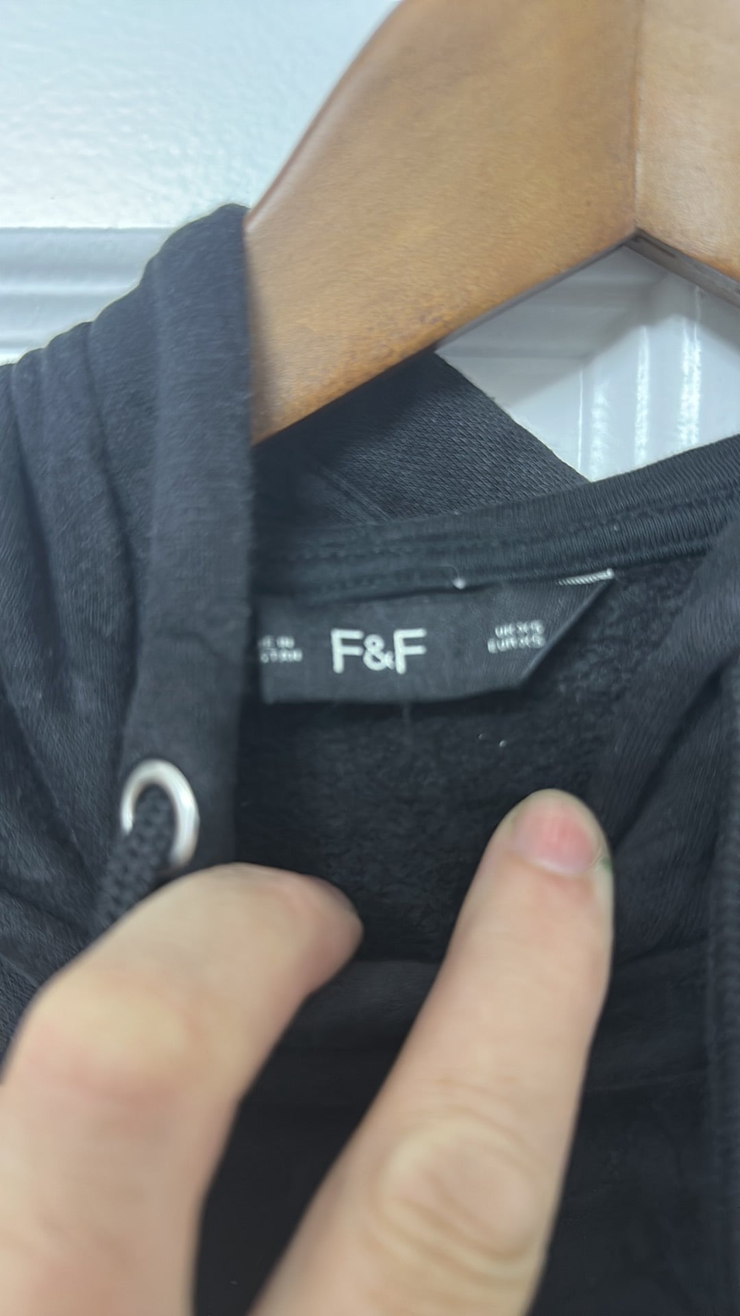 F&F Men's Classic Black Pullover Hoodie size XS
