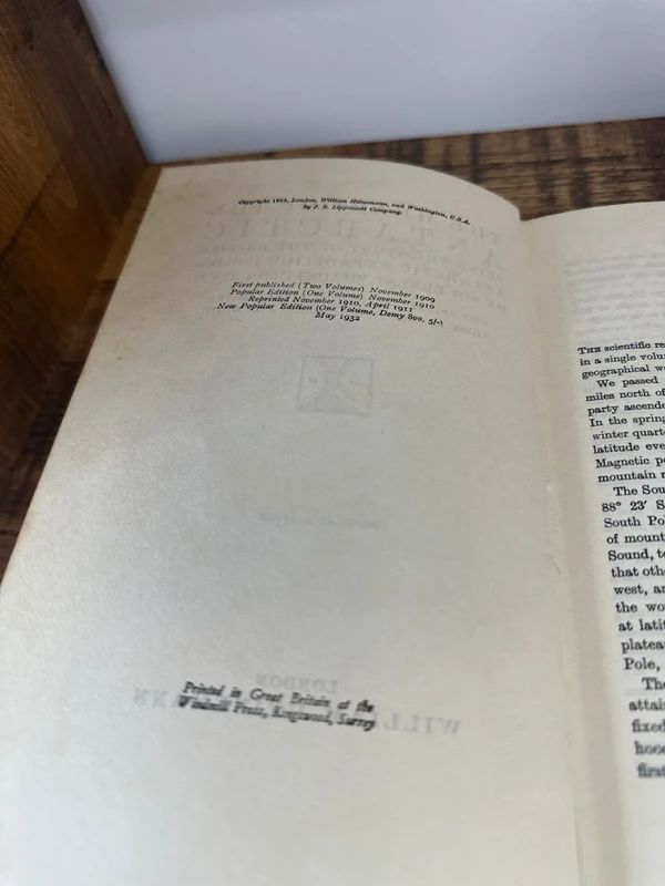 Sir Ernest Shackleton's "The Heart of the Antarctic," 1932 edition