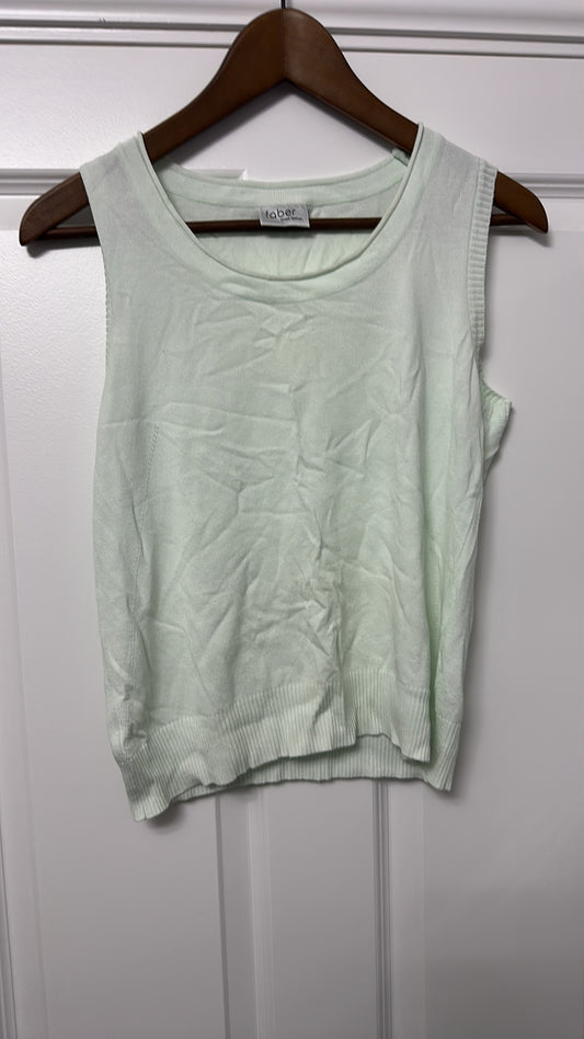 Vintage Faber Mint Green Sleeveless Knit Shell Top size 10
