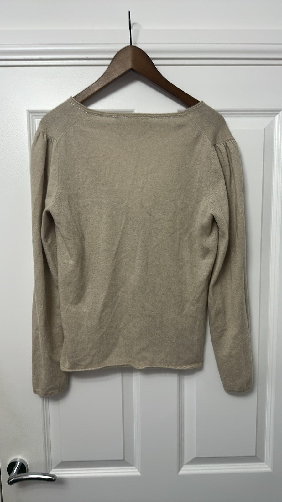 Luisa Cerano Beige Cashmere Blend V-Neck Cardigan size 12 Brand New