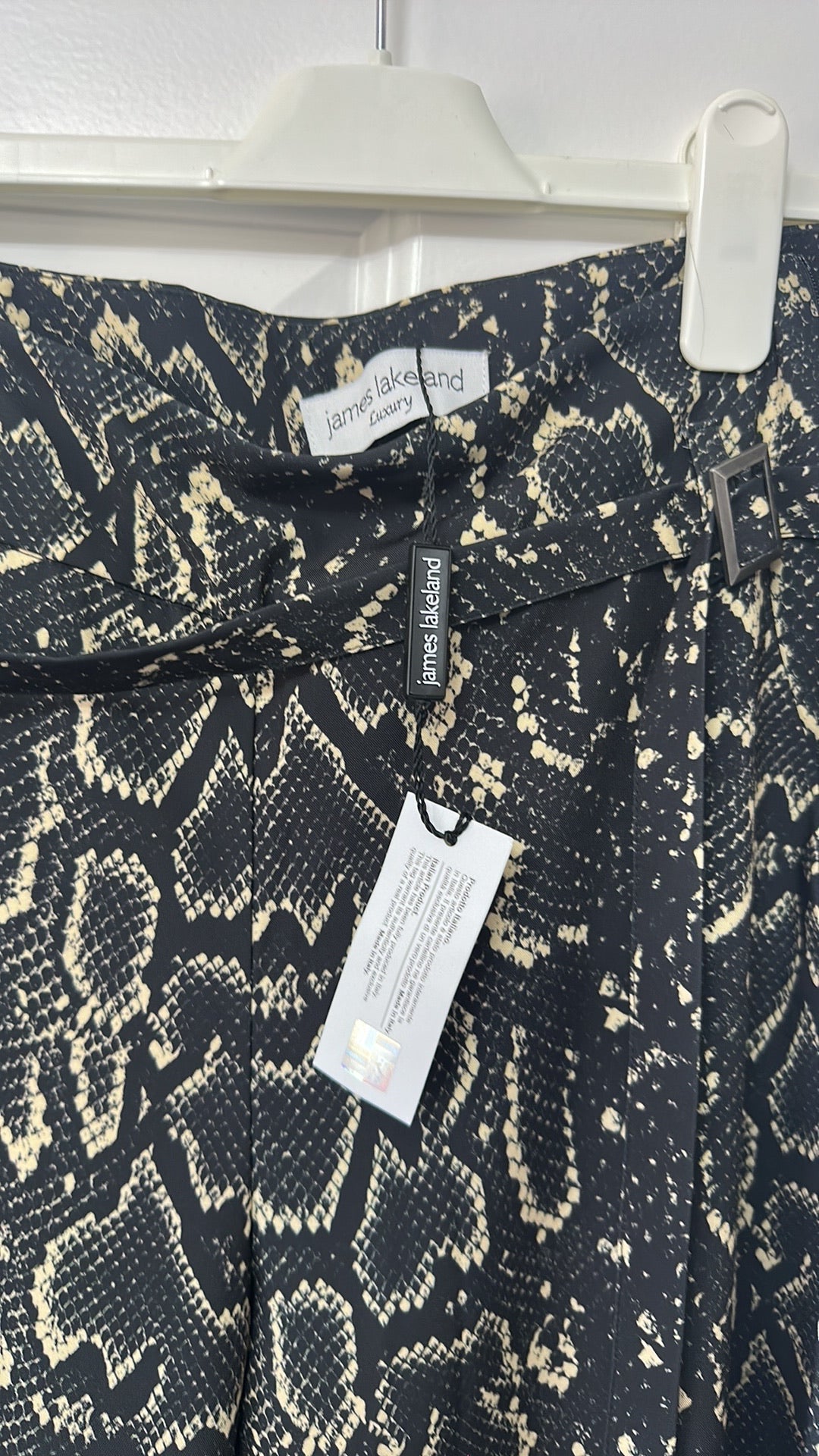 James Lakeland Luxury Snake Print Wide Leg Trousers with Belt BNWT size 12
