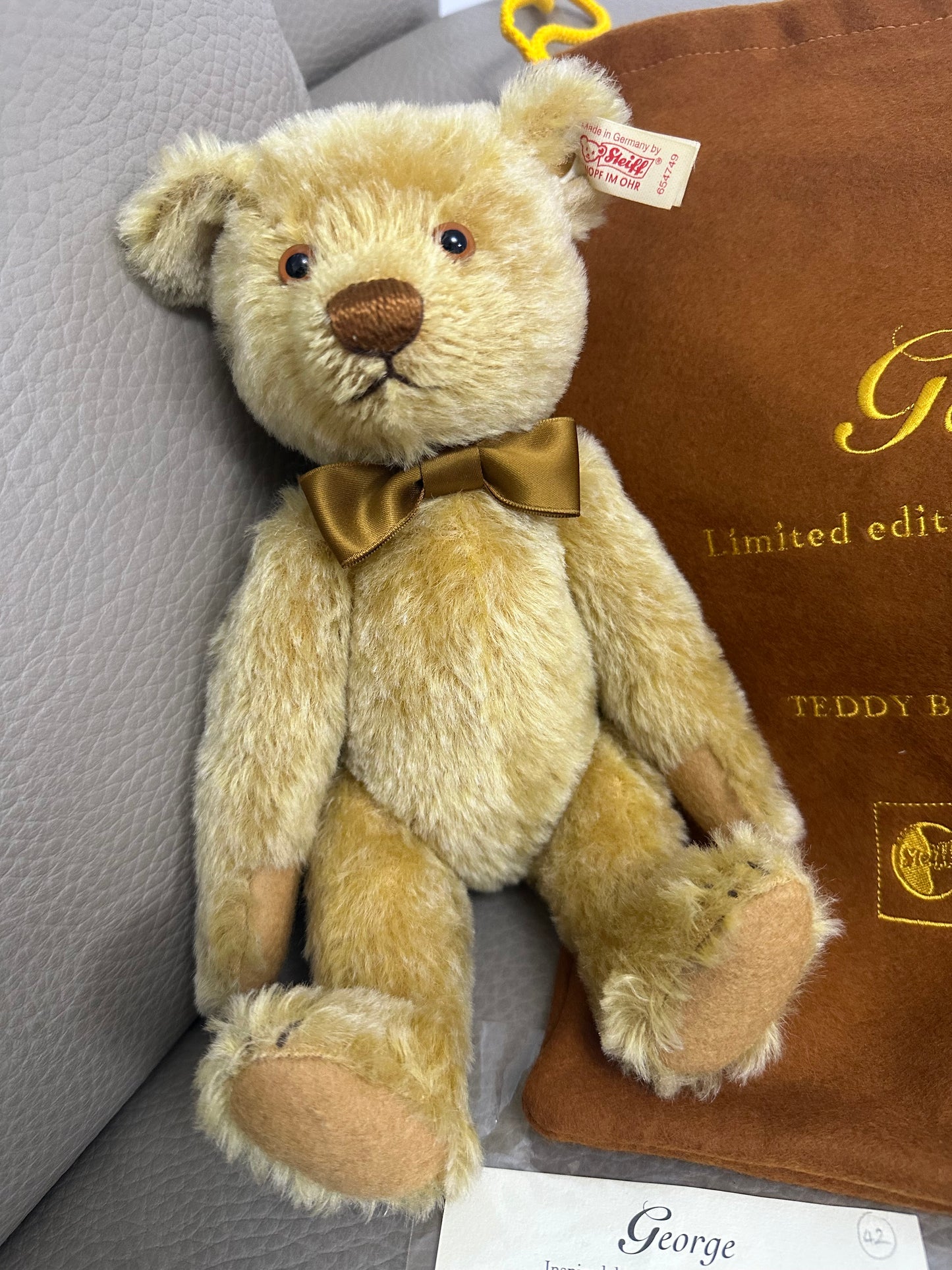 Steiff "George" teddy bear,2000 limited edition for Teddy Bears of Witney