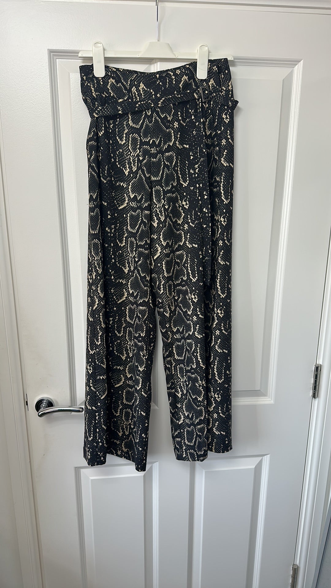 James Lakeland Luxury Snake Print Wide Leg Trousers with Belt BNWT size 12