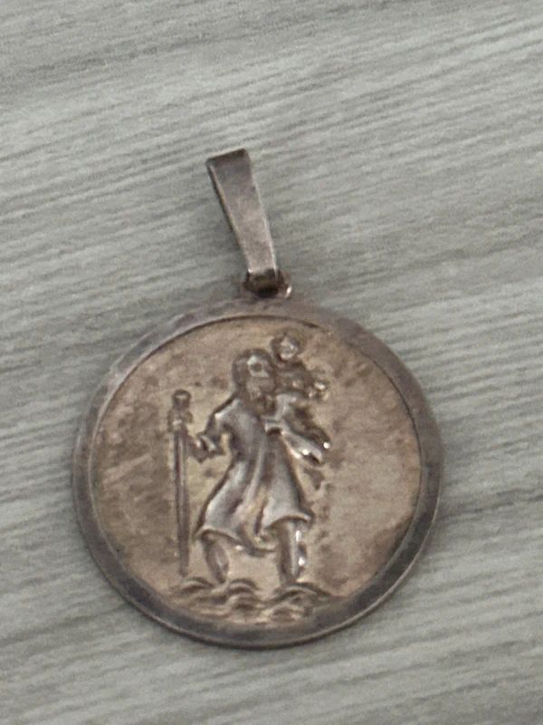 vintage sterling silver Saint Christopher pendant