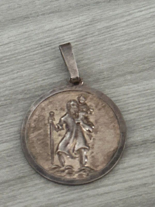 vintage sterling silver Saint Christopher pendant