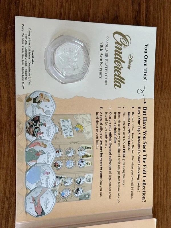 Disney Cinderella .999 Silver-Plated Coin