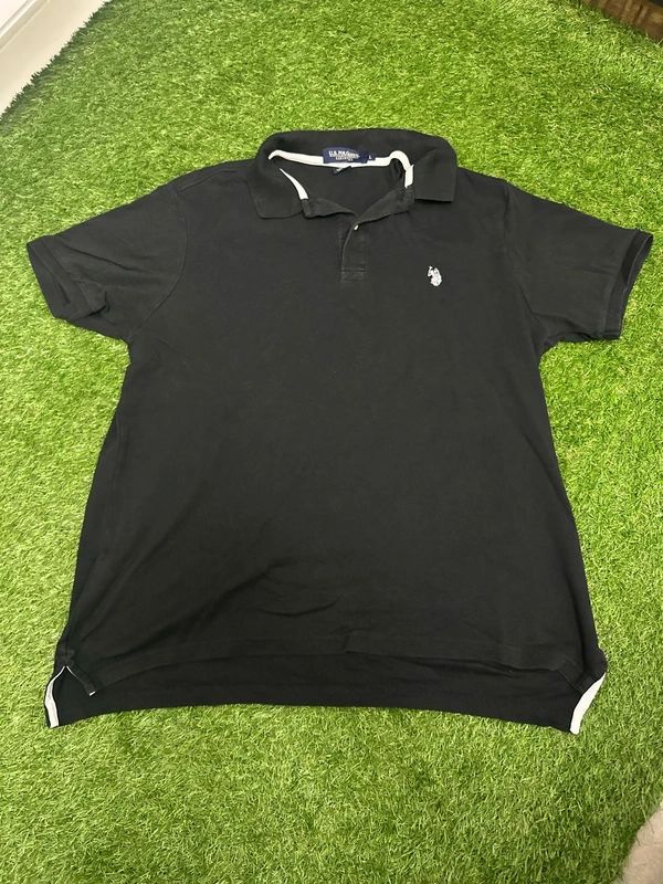 black U.S. Polo Assn. short-sleeve polo shirt - Large Mens